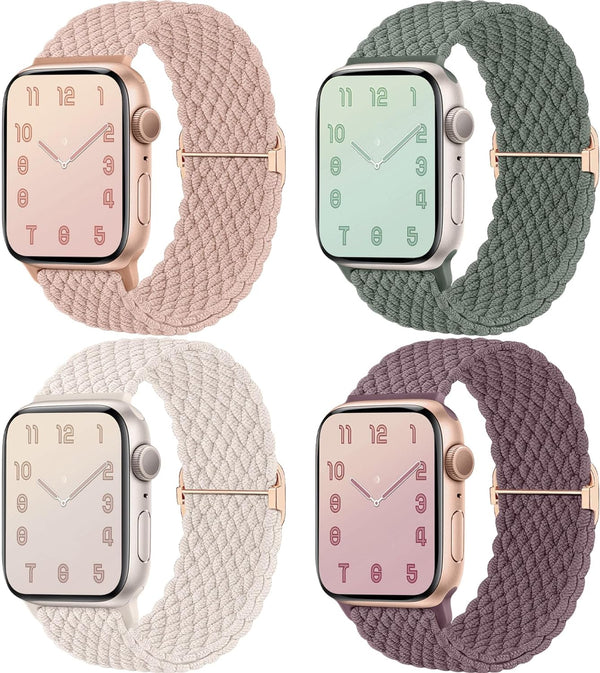4 Apple Watch Armbänder, geflochten, verstellbare Länge, unisex, A0595