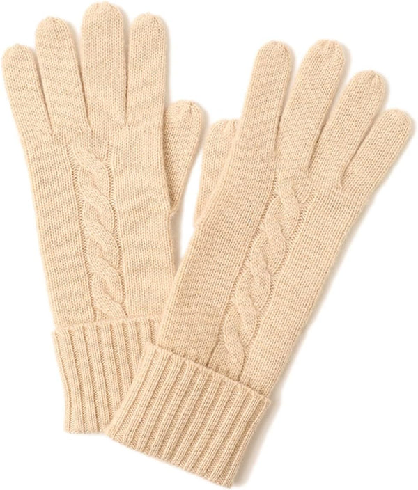 Handschuhe aus 100% Kaschmir, 9 x 24 cm weiche Handwärmer für den Winter, ESG001 Beige
