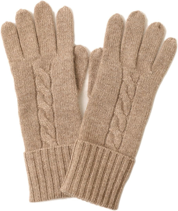 Handschuhe aus 100% Kaschmir, 9 x 24 cm weiche Handwärmer für den Winter, ESG001 Braun