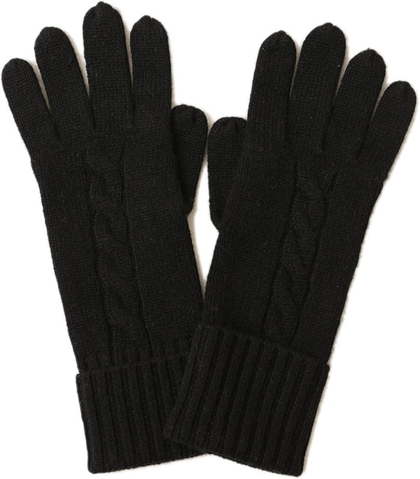 Handschuhe aus 100% Kaschmir, 9 x 24 cm weiche Handwärmer für den Winter, ESG001 Schwarz