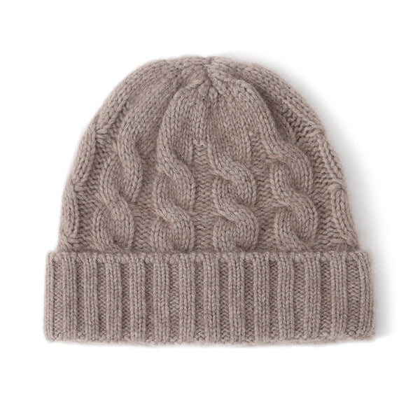 Strickmütze aus 100% Kaschmir - Hochwertige Mütze-Beanie für Damen Herren - kuschelige und warme Premium-Strickmütze, ESKM003 Braun