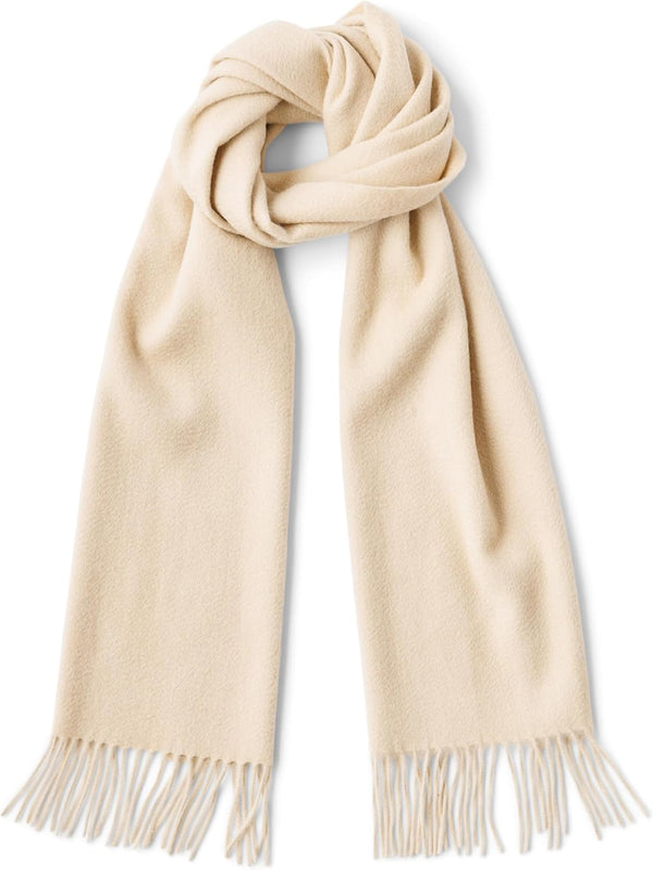 Schal aus 100% Kaschmir - Hochwertiger Strickschal Classic Design für Damen Herren - Damenschal warm weich kuschelig, 180x30cm, ESKS002 Beige