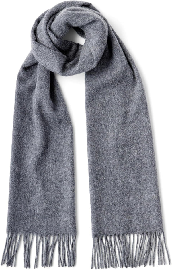 Schal aus 100% Kaschmir - Hochwertiger Strickschal Classic Design für Damen Herren - Damenschal warm weich kuschelig, 180x30cm, ESKS002 Grau